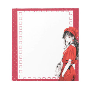 Bloc de notas Red Simple Cute Anime Boho