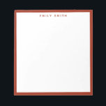 Bloc De Notas Red Simple Moderno<br><div class="desc">Bloc de notas de borde profesional rojo simple y moderno</div>