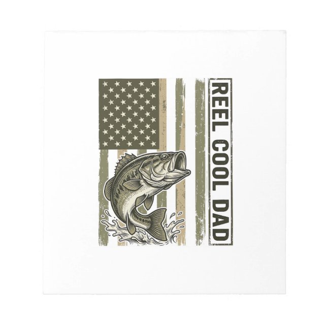Bloc De Notas Reel Cool Dad Bass Fishing Flag Vector Design_1 (Frente)