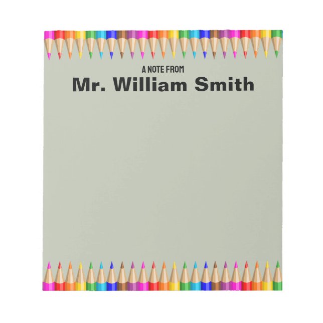 Bloc De Notas Regalo de empleo para profesores personalizados de (Frente)