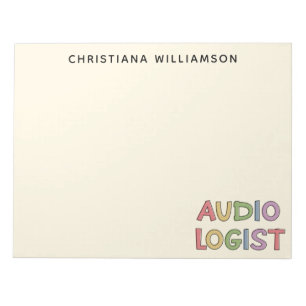 Bloc De Notas Regalo de graduación de Audiología Audióloga Perso