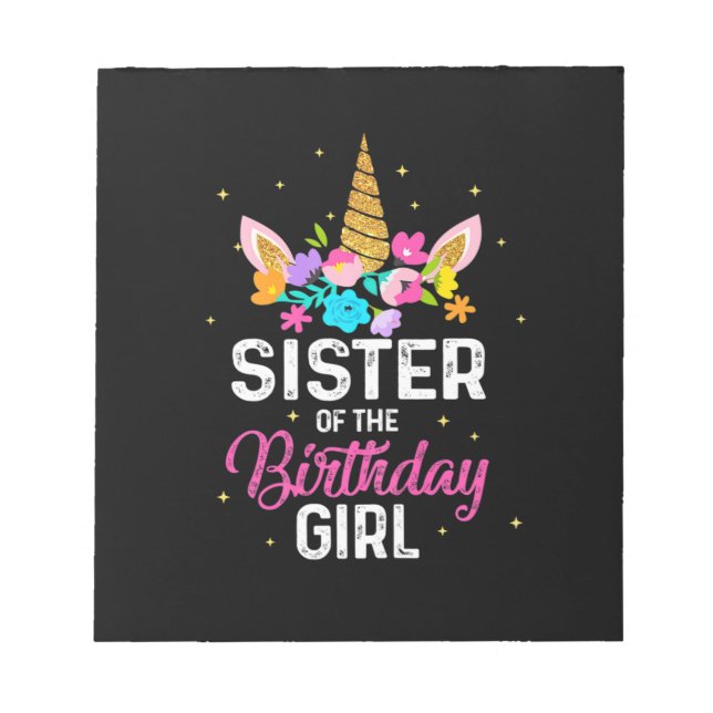 Bloc De Notas Regalo de la madre | Hermana Del Cumpleaños Chica (Frente)