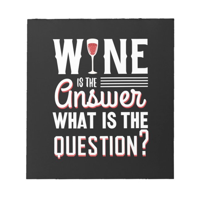 Bloc De Notas Regalo de Navidad | El Vino Es La Respuesta (Frente)