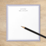 Bloc De Notas Regalo del profesor de monograma Minimalista Lilac<br><div class="desc">Diseño moderno de borde minimalista en una variedad de colores de tendencia. Personalízalo con tu nombre monograma u otro texto personalizado. Utilice las herramientas de diseño para elegir sus propias fuentes y colores de fondo. Una idea de regalo sencilla y discreta para profesores o papelería personal para todo aquel que...</div>