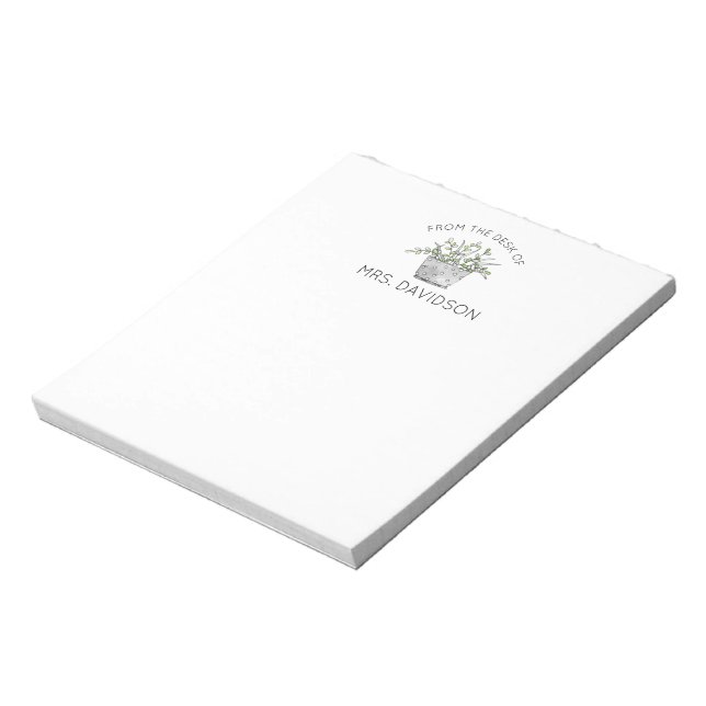 Bloc de notas regalo para maestros con planta en m (Lado Izquierdo)