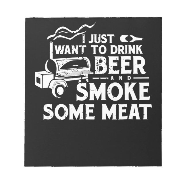Bloc De Notas Regalo para Pitmaster de BBQ ahumado Bebida Cervez (Frente)