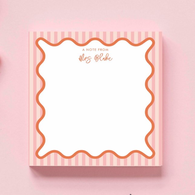 Bloc De Notas Regalo Personalizado para Profesores Borde Ondulad (Subido por el creador)