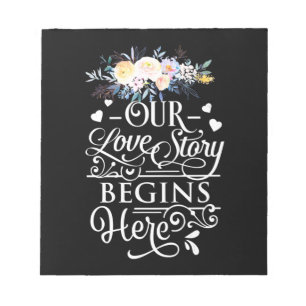 Bloc De Notas Regalos de boda   Nuestra Historia De Amor Comienz