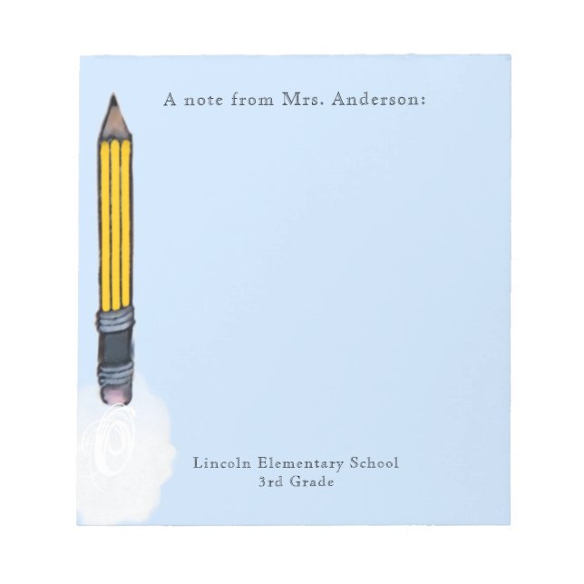 Bloc De Notas Regalos de profesores personalizados (Frente)