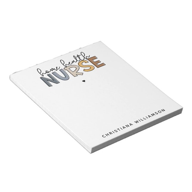 Bloc De Notas Regalos de reconocimiento de enfermería en el hoga (Lado Derecho)