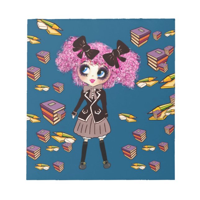 Bloc De Notas Regalos estudiantiles Chicas de Kawaii con PinkyP (Frente)