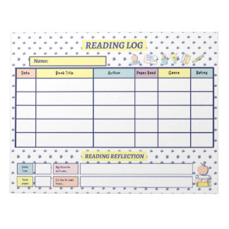 Bloc De Notas Registro de Lectura para Niños | Rastreador de 5 D