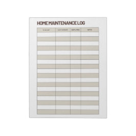 Bloc De Notas Registro de mantenimiento de hogar minimalista mar