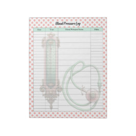 Bloc De Notas Registro de presión arterial de la vendimia cutáne