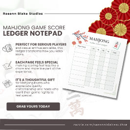 Bloc De Notas Registro de Puntuación de Juego de Mahjong