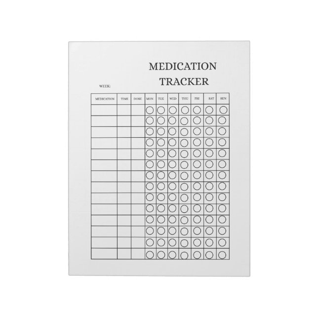 Bloc De Notas Registro de Seguimiento de Medicamentos (Lado Izquierdo)