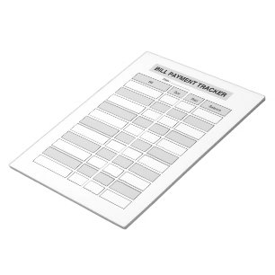 Bloc De Notas Registro de seguimiento de pagos de facturas mensu