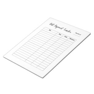 Bloc De Notas Registro de seguimiento de pagos mensuales de fact
