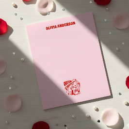 Bloc De Notas Reina de Corazones Día de San Valentín Nombre Pers