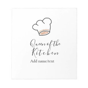 Bloc De Notas Reina de la cocina chef cocinando añadir nombre co