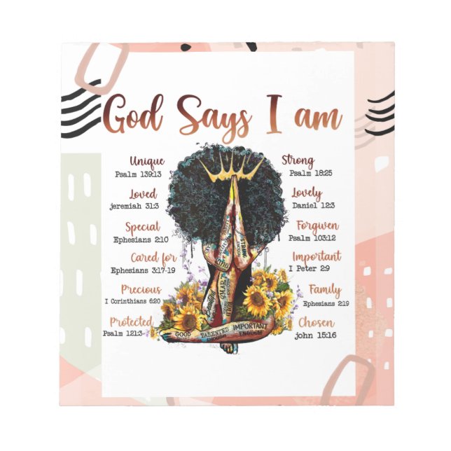 Bloc De Notas Reina negra Melanin Mujer de piel marrón Sista Mag (Frente)