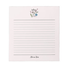 Bloc De Notas Relajante autocuidado floral