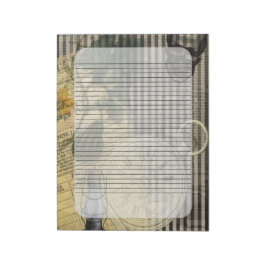 Bloc De Notas Reloj de cosecha de halloween y calabaza verde