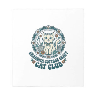 Bloc De Notas Remera de Arte para Amantes de Gatos de Abuela Cot