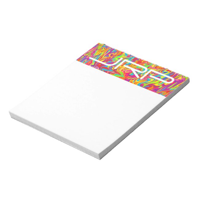 Bloc De Notas Remolino abstracto monogramable personalizable (Lado Izquierdo)