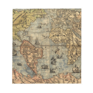 Bloc De Notas Renacimiento del Mapa Antiquev de Forlani de 1565