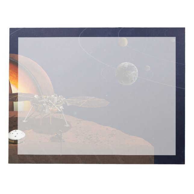 Bloc De Notas Rendición artística de The Insight Lander. (Frente)