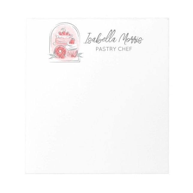 Bloc De Notas Repostería de Pastelería Personalizada Bonita  (Frente)