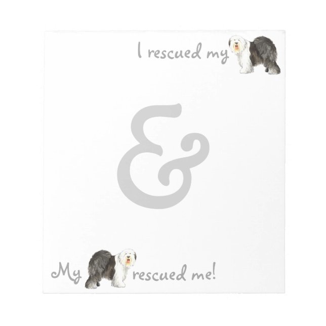 Bloc De Notas Rescatar al viejo pastor inglés (Frente)