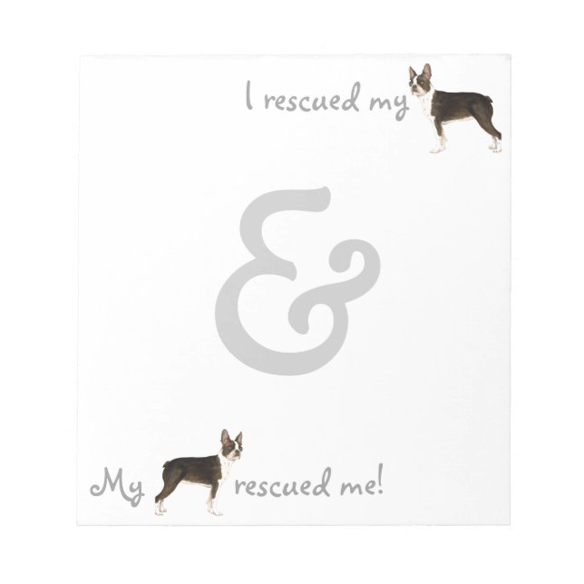 Bloc De Notas Rescue Boston Terrier Notepad (Frente)