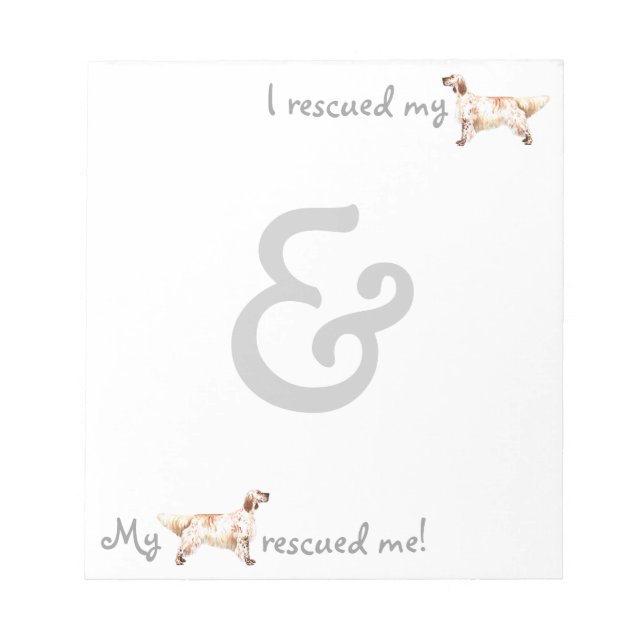 Bloc De Notas Rescue English Setter (Frente)