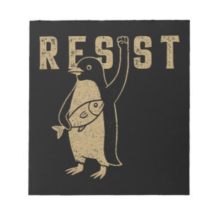Bloc De Notas Resista del activismo pingüino diseño gráfico vint