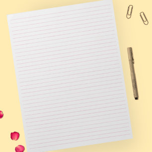 Bloc De Notas Resolución del Colegio de líneas rosadas de tamaño