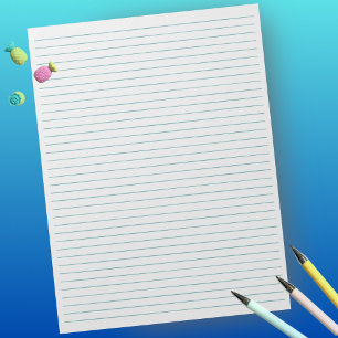 Bloc De Notas Resolución del Colegio de líneas Verde azuladas de