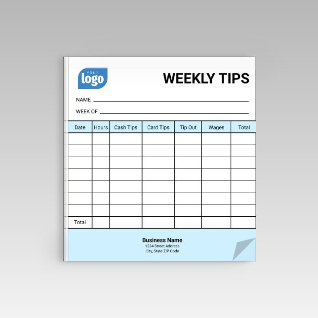 Bloc De Notas Restaurant Weekly Mini Tips Tracker Notepad (Subido por el creador)