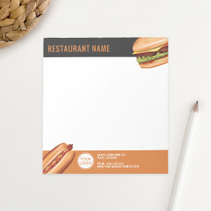 Bloc De Notas Restaurante Rápido de Hamburguesas y Hot Dogs Pers
