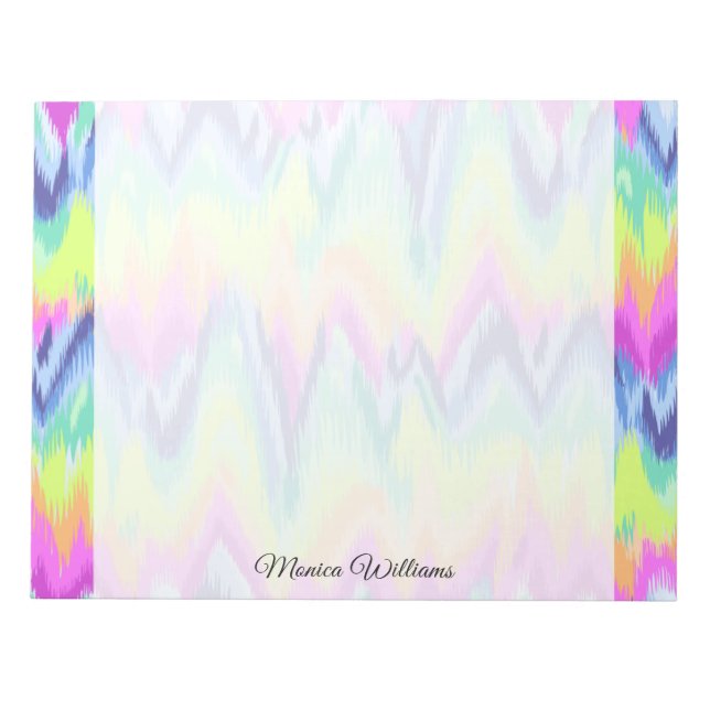 Bloc De Notas Resumen colorido de moda Patrón de Neon Chevron (Frente)