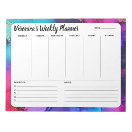 Bloc De Notas Resumen De Arcoiris Semanal Para Hacer Lista De Pl