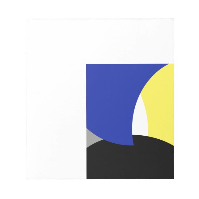 Bloc De Notas Resumen de arte amarillo azul (Frente)