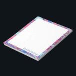 Bloc De Notas Resumen de arte marcado en azul y rosa personaliza<br><div class="desc">Un diseño abstracto vívido y vibrante de remolinos de mármol de acrílico azul y rosa,  personalizado con su nombre o palabra de elección.</div>