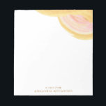 Bloc De Notas Resumen de color de agua rosa y oro personalizado<br><div class="desc">Notepad personalizada de color de agua rosa y dorado abstracto</div>