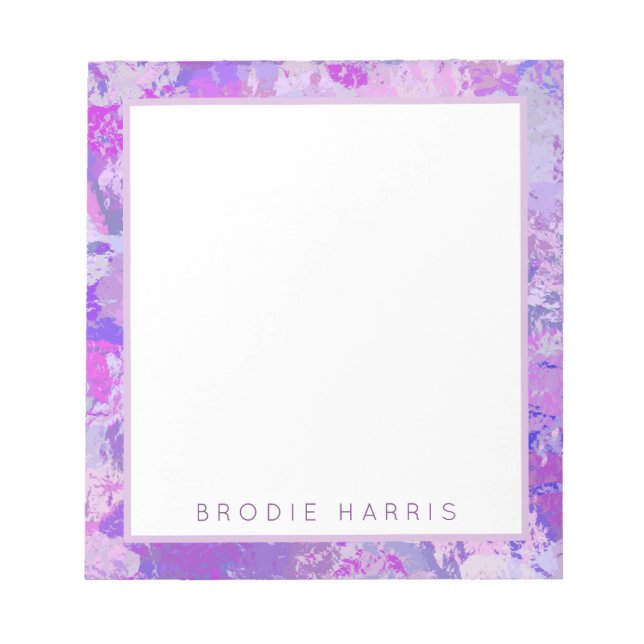 Bloc De Notas Resumen de moda Camo Pink Purple Blue (Frente)