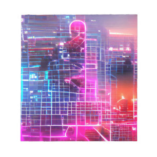 Bloc De Notas Resumen de neon art T-Shirt
