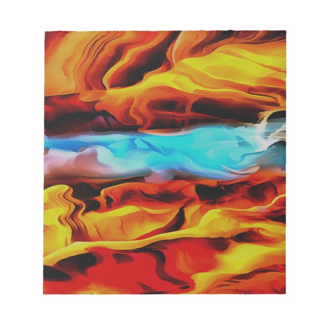 Bloc De Notas Resumen De Por Acrílico De Elementos Calientes Y F (Frente)