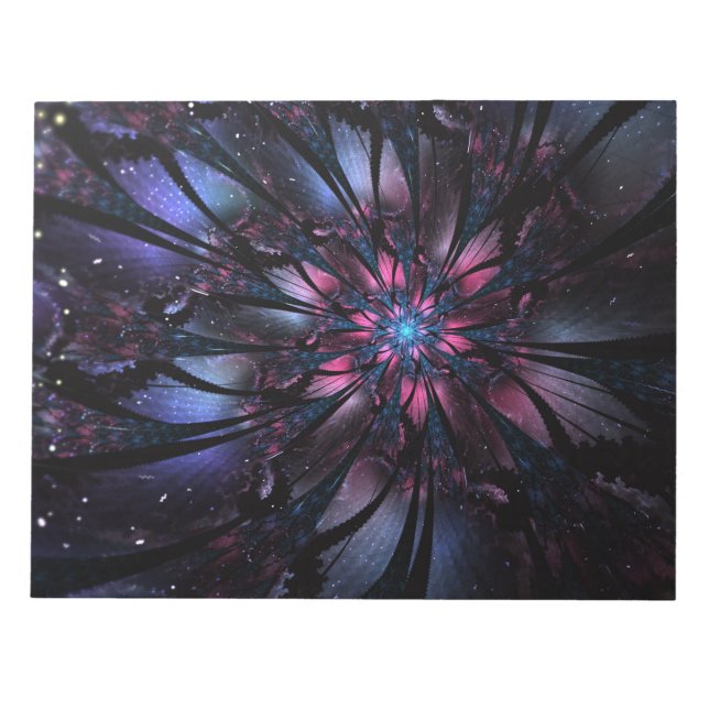 Bloc De Notas Resumen del diseño de flor fractal. (Frente)