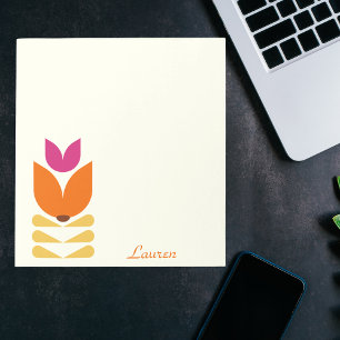Bloc De Notas Resumen floral retro boho Minimalista personalizad